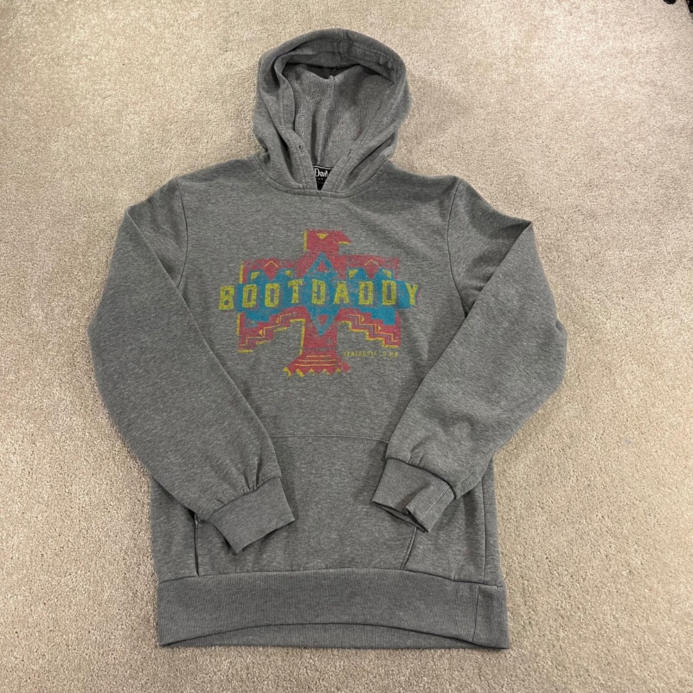 BootDaddy Collection Hoodie Womens XS Gray Graphic Southwestern Eagle